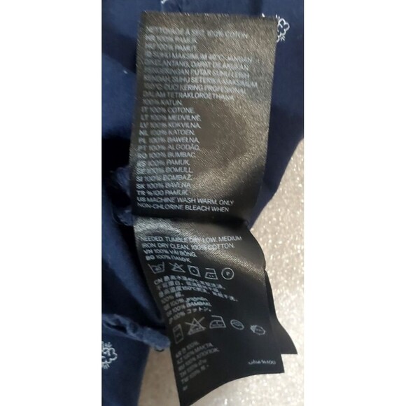 H&M Medium Dark Blue Button Up Shirt Beach  Men's  Streetwear Divided Summer - Picture 9 of 9